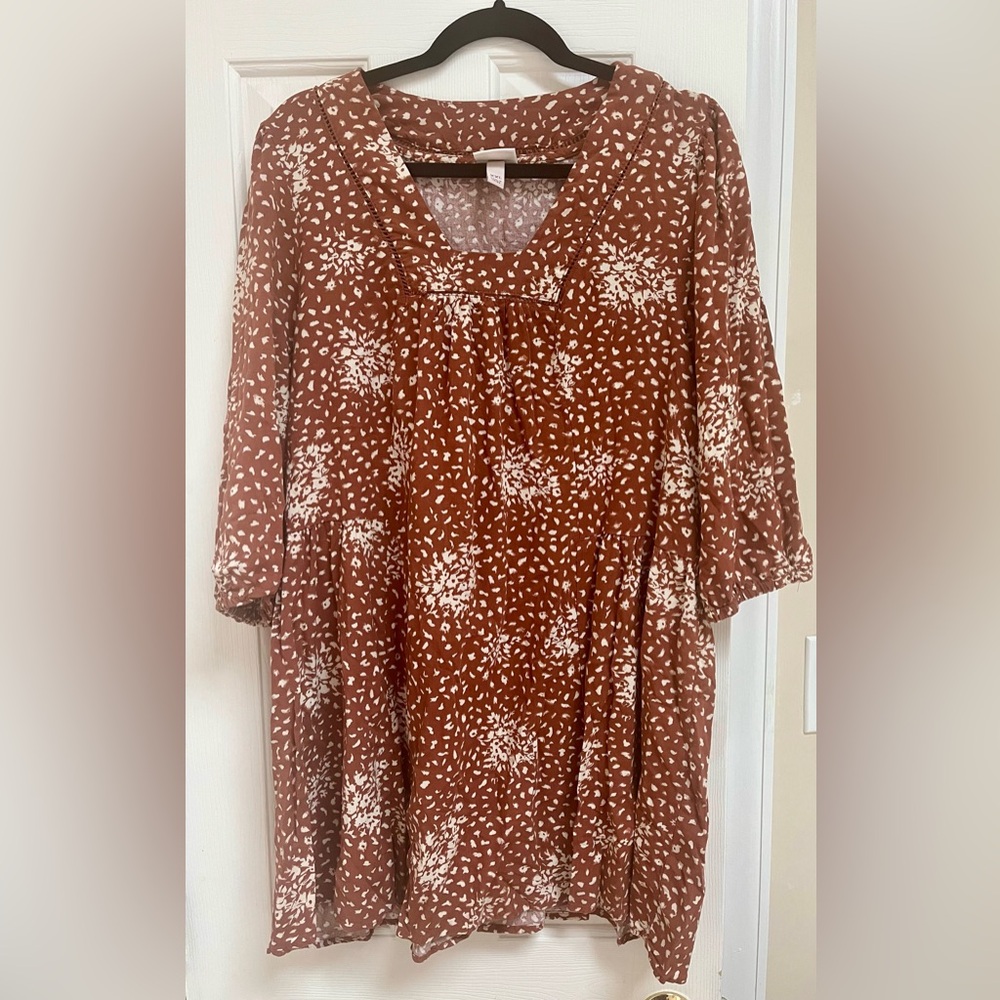 Knox Rose Coppery Brown boxy dress